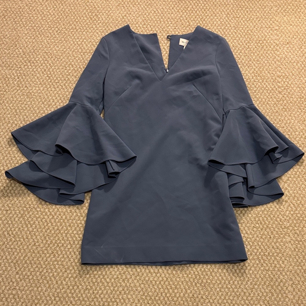 Milly cornflower Blue Ruffle Sleeve Dress. Size 2. Only wore once in a wedding.
